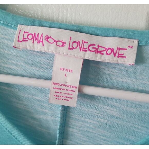 Leoma Lovegrove L Top Turtle Underwater Ocean Short Sleeve Lace Back Green Teal - Picture 4 of 7